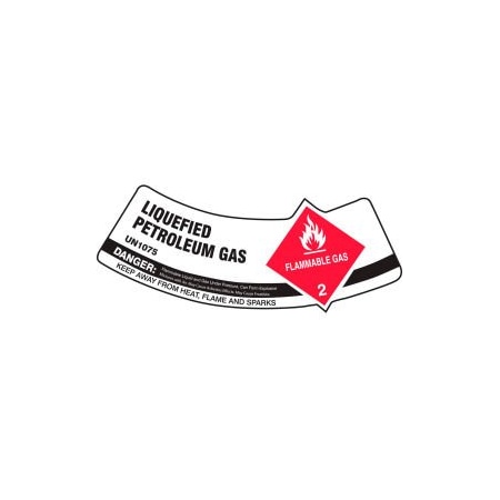 Accuform Accuform Gas Cylinder Shoulder Label, Liquefied Petroleum Gas, Vinyl Adhesive, 5/Pack MCSLPERVSP